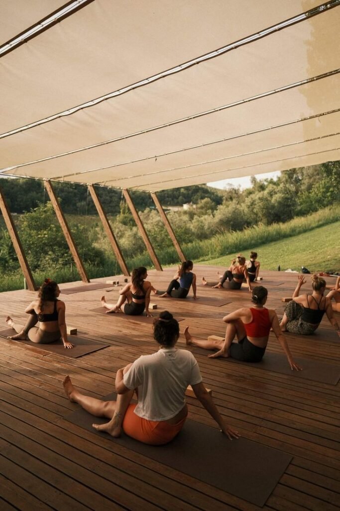 Yoga studio session